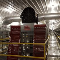 Ventilation blower, feed equipment and lighting in a new poultry barn wired by McClone Electric